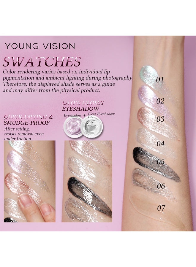 يونج فيجن ظلال عيون سائلة لامعة - ظلال عيون قوية التأثير مع لمسة معدنية، تركيبة جل تدوم طويلاً، تجف بسرعة، لون القمر #3 - Image 4